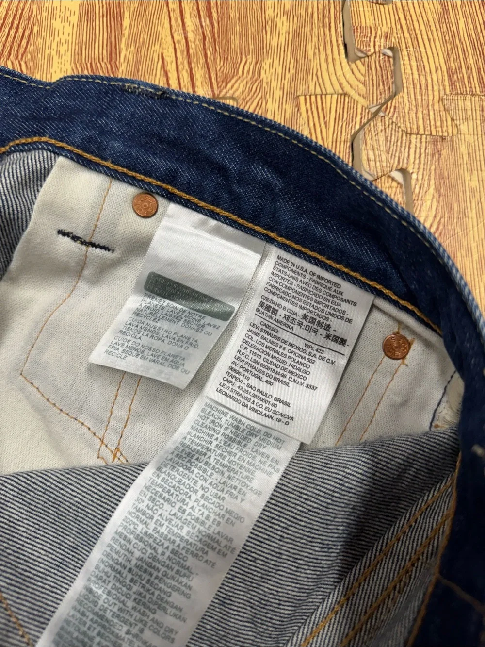 Levis 511 Slim Fit Jeans Men 32x30 Blue White Oak Cone Denim USA Made